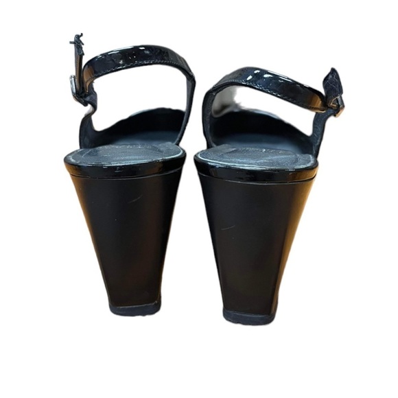 Stuart Weitzman Black Slingback Platform Wedge Heels Size 5.5 - Picture 4 of 9